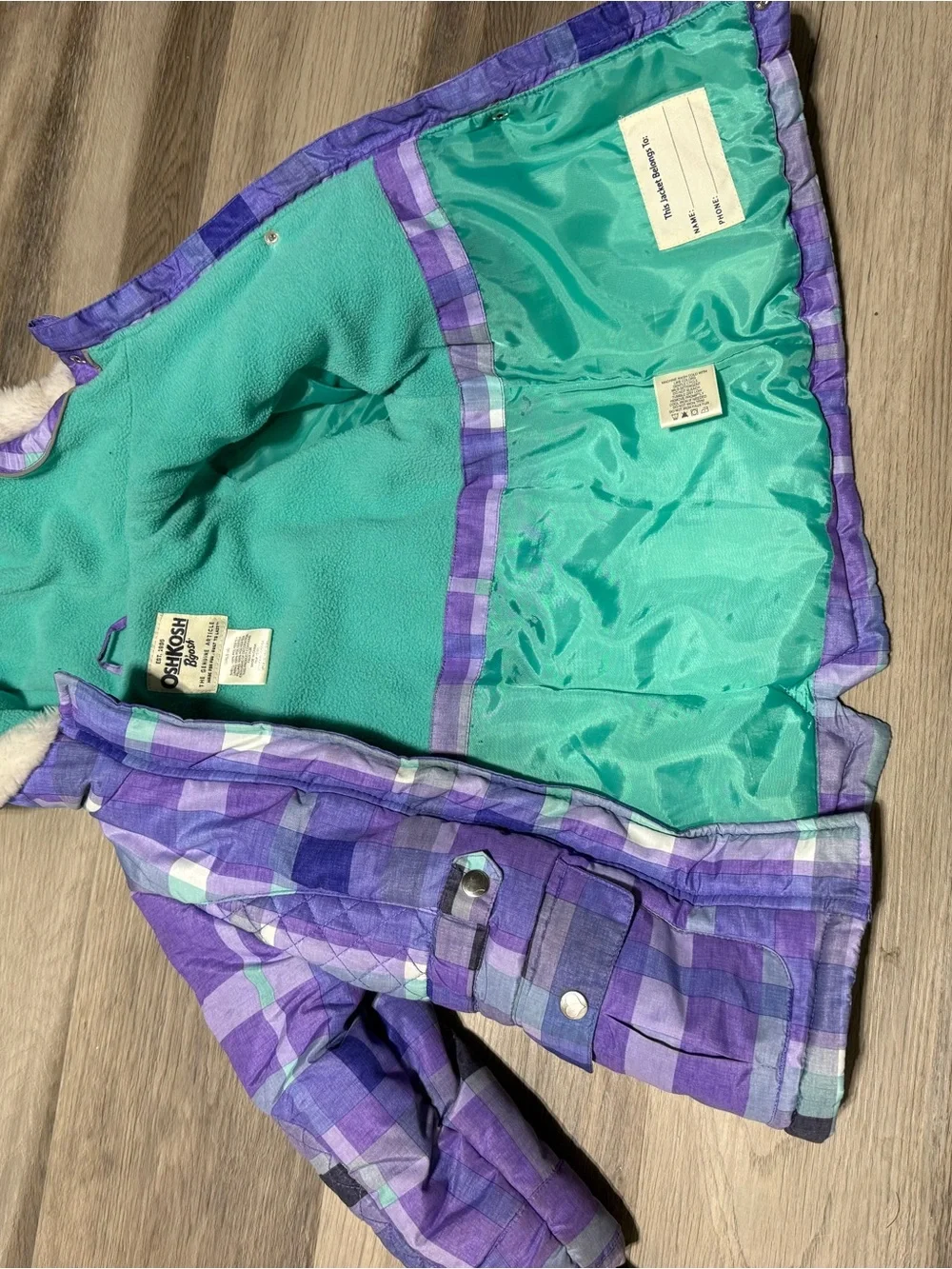 OshKosh Bgosh plaid puffer